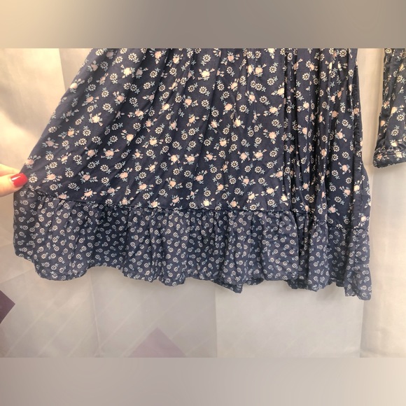 Carter’s Kid long sleeve floral ruffled hem poplin dress, size 5 and 6/6X - Picture 9 of 14